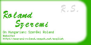 roland szeremi business card